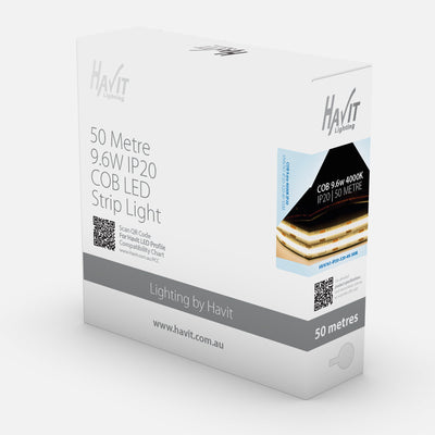 50m Roll 9.6W COB Strip Lighting - IP20