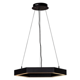 Hexagon LED Pendant Light CCT 13w 600mm Black Havit Commercial - HCP-672130