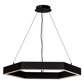 Hexagon LED Pendant Light CCT 17w 900mm Black Havit Commercial - HCP-672170