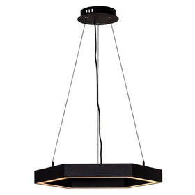 Hexagon LED Pendant Light CCT 25w 600mm Black Havit Commercial - HCP-672250