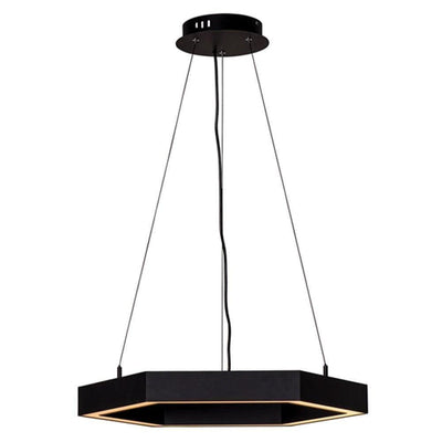 Hexagon LED Pendant Light CCT 25w 600mm Black Havit Commercial - HCP-672250