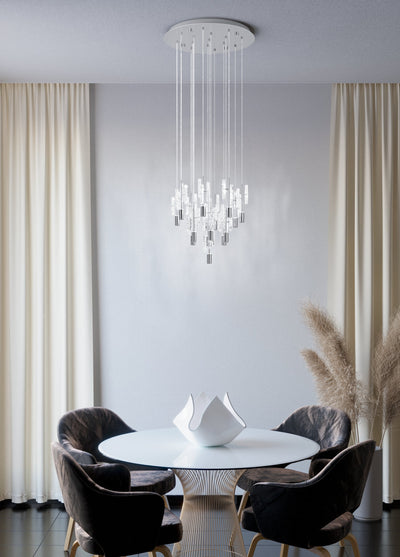 Eglo Alemdina 40-Light Chrome LED Chandelier in the room