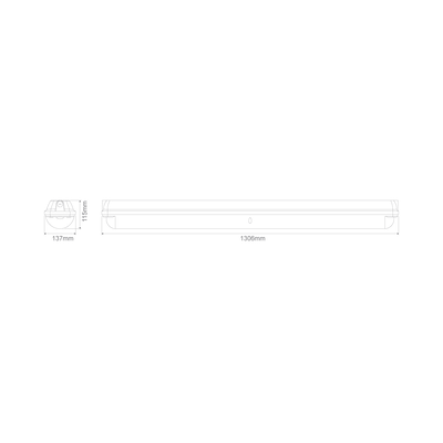 Domus IMPACT-120 40W LED Wp Alum IK10 Batten IP66