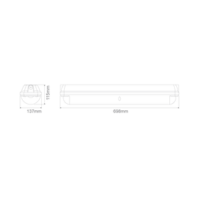 Domus IMPACT-60 20W LED Wp Alum IK10 Batten IP66