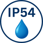 IP54 – dust and splashproof