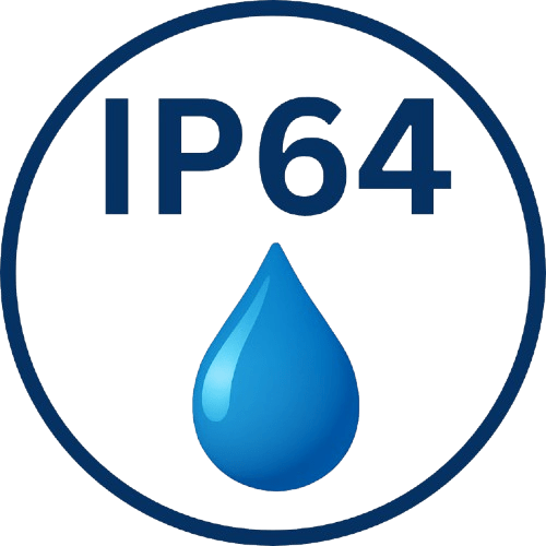 IP64 – dust tight, splashproof