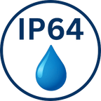 IP64 – dust tight, splashproof