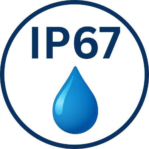 IP67 – waterproof to 1m depth
