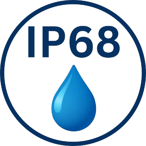 IP68 – submersible water protection