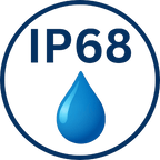 IP68 – submersible water protection