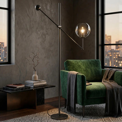 Kemi Floor Lamp in Black or Gold — lifestyle