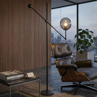 Kemi Floor Lamp in Black or Gold — lifestyle