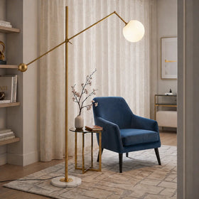 Kemi Floor Lamp in Black or Gold — lifestyle