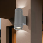 Kman Cylinder Outdoor LED Up/Down Wall Light — lifestyle