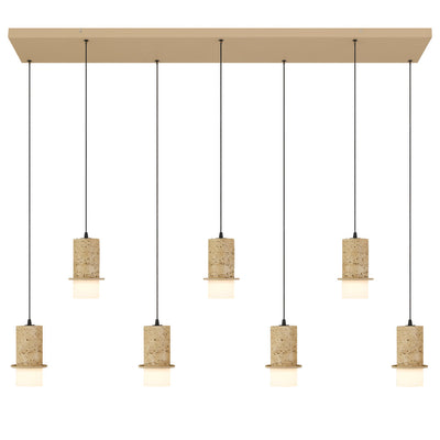 Kolisa 7 Light Pendant Bar — Beige