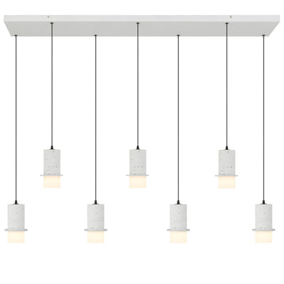 Kolisa 7 Light Pendant Bar — White