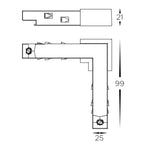 L Shape Joiner to suit Shallow 48v Track in Black Havit Commercial - HCP-10291-S-ELJ