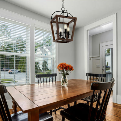Lacota Pendant Light 4Lt/6Lt in Black & Walnut — lifestyle
