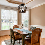 Lacota Close to Ceiling Pendant Light 4Lt in Black & Walnut — lifestyle