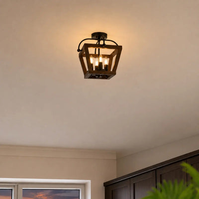 Lacota Close to Ceiling Pendant Light 4Lt in Black & Wa — lifestyle