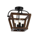 Lacota Close to Ceiling Pendant Light 4Lt in Black & Wa