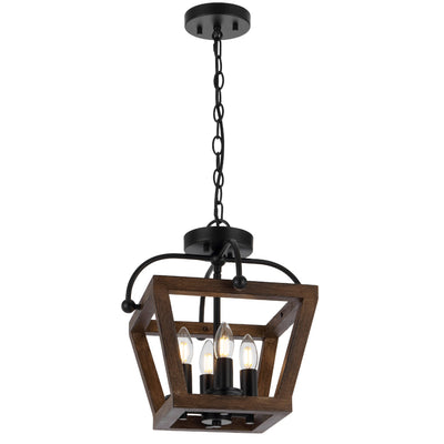 Lacota Close to Ceiling Pendant Light 4Lt in Black & Wa