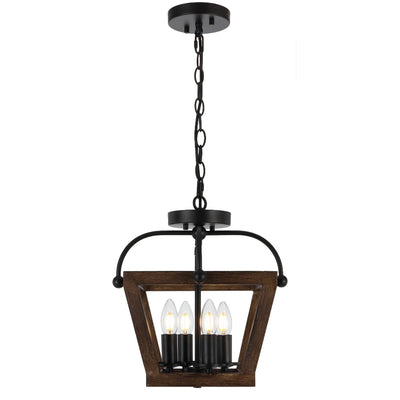 Lacota Close to Ceiling Pendant Light 4Lt in Black & Wa