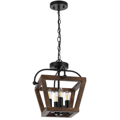 Lacota Close to Ceiling Pendant Light 4Lt in Black & Wa