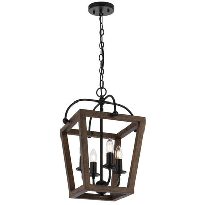 Lacota Pendant Light 4Lt/6Lt in Black & Walnut