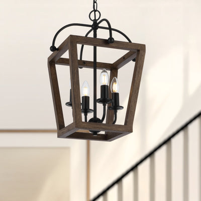 Lacota Pendant Light 4Lt/6Lt in Black & Walnut