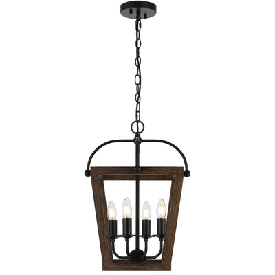 Lacota Pendant Light 4Lt/6Lt in Black & Walnut
