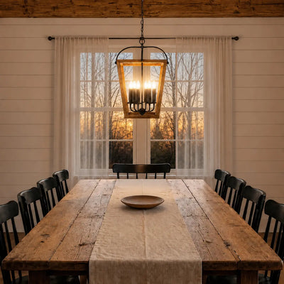 Lacota Pendant Light 4Lt/6Lt in Black & Walnut — lifestyle