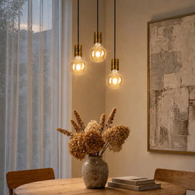 Lang Pendant Suspended Cord Set in Antique Brass, Black, Nic — lifestyle