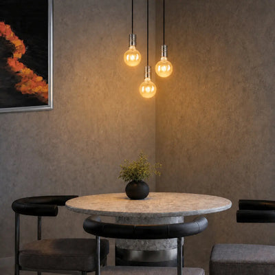 Lang Pendant Suspended Cord Set in Antique Brass, Black — lifestyle