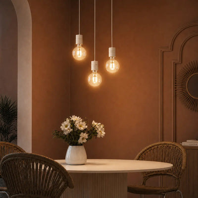 Lang Pendant Suspended Cord Set in Antique Brass, Black — lifestyle
