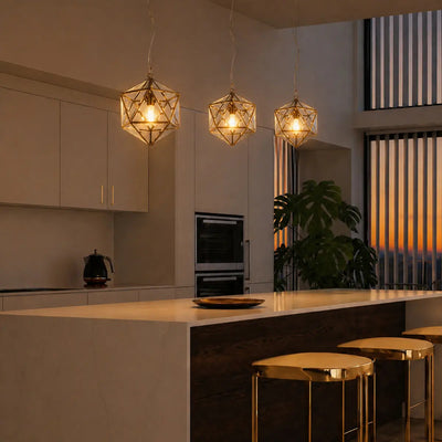 Modern Geometric Pendant Light Small or Large — lifestyle