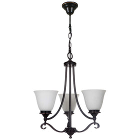 Dallas Chain Pendant 3Lt Light w/ Bronze