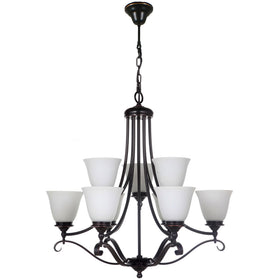 Dallas Chain Pendant in 9 Lt Light w/ Bronze Colour
