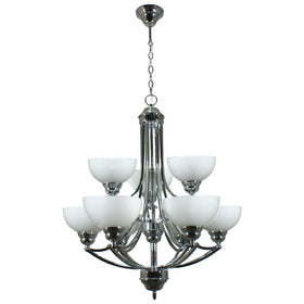Houston Chain Pendant in 9 Light Chrome
