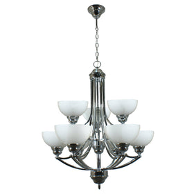 Houston Chain Pendant in 9 Light Chrome