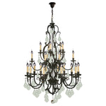 Louis 15th 24 Light Crystal Pendant Light Bronze