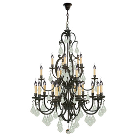 Louis 15th 24 Light Crystal Pendant Light Bronze