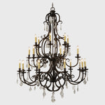 Louis 15th 24 Light Crystal Pendant Light Bronze