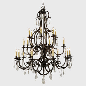 Louis 15th 24 Light Crystal Pendant Light Bronze