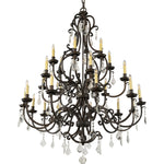Louis 15th 24 Light Crystal Pendant Light Bronze