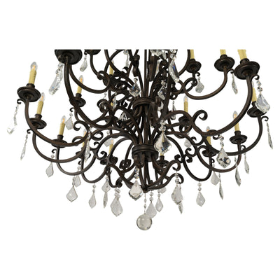 Louis 15th 24 Light Crystal Pendant Light Bronze