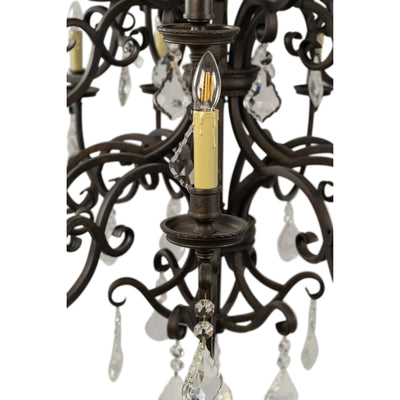 Louis 15th 24 Light Crystal Pendant Light Bronze