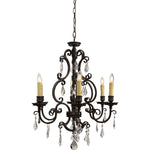 Louis 15th 6 Light Crystal Pendant Light Bronze