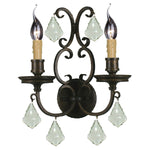 Louis 15th 2 Light Crystal Wall Light