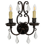 Louis 15th 2 Light Crystal Wall Light